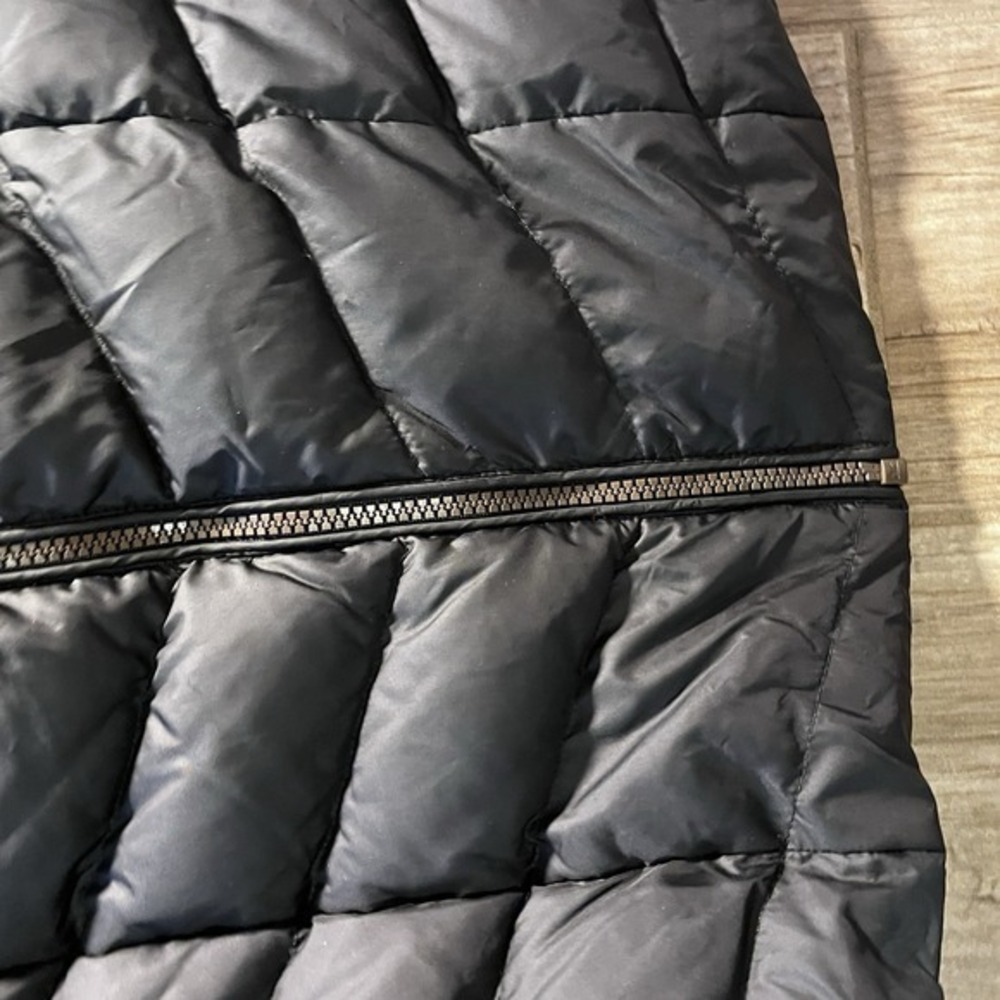ANDREW MARC Long‎ Black Puffer Coat High Neck Button Vent Pockets - Picture 4 of 11